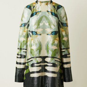 HM Conscious Collection Silk Mini Dress with Bell Sleeve - Size 2